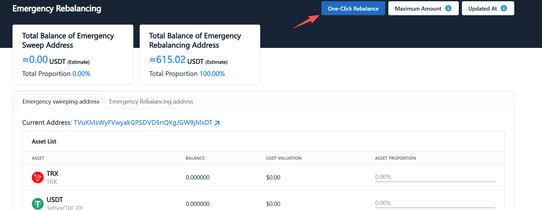 One-click rebalance