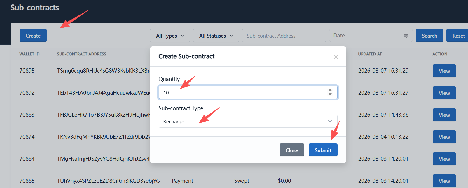 Enter quantity screenshot